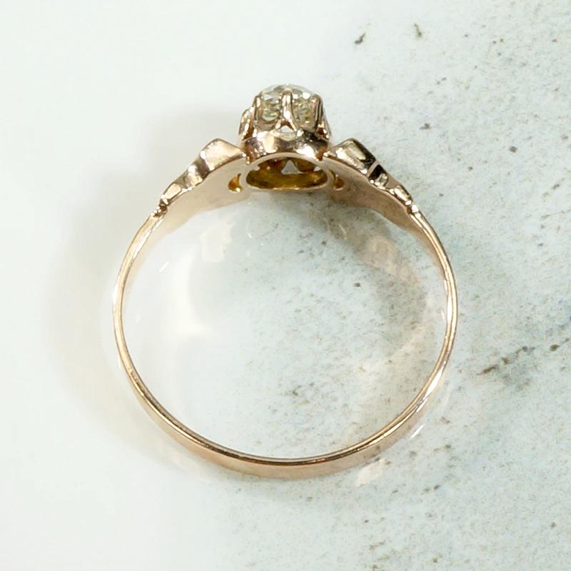 Sweetest Victorian Diamond & Rose Gold Engagement Ring