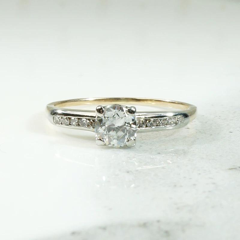 Refined Two Tone Diamond Engagement Ring