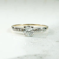 Refined Two Tone Diamond Engagement Ring