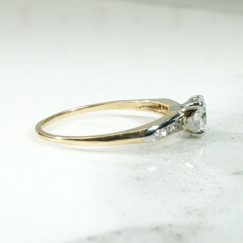 Refined Two Tone Diamond Engagement Ring