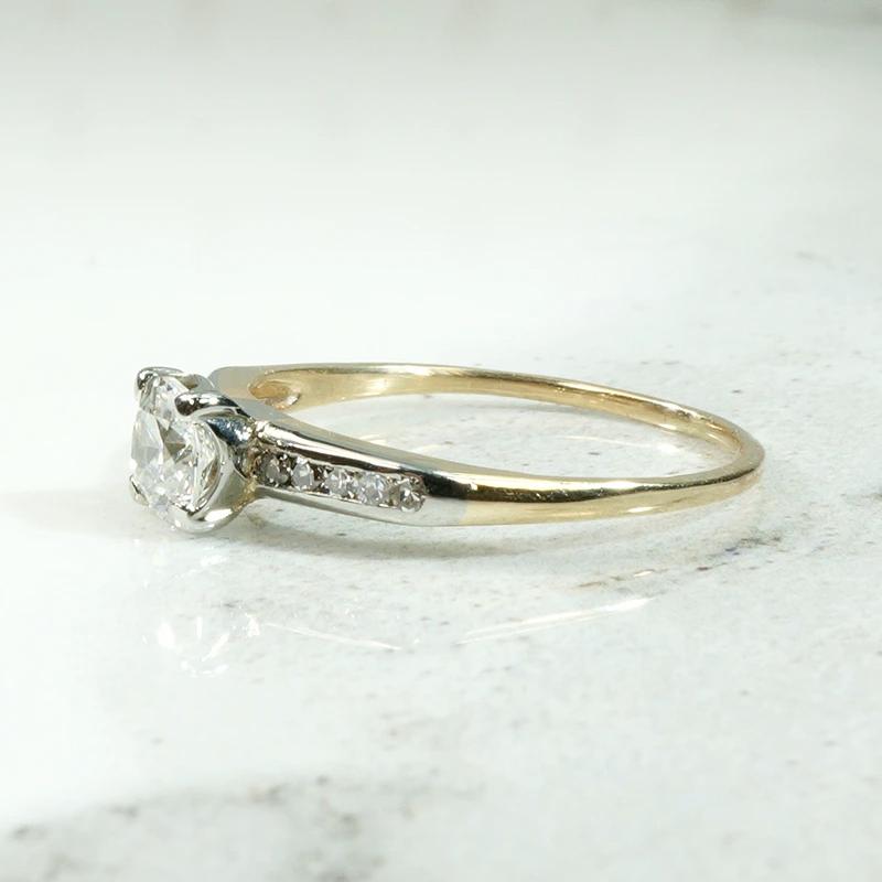 Refined Two Tone Diamond Engagement Ring