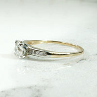 Refined Two Tone Diamond Engagement Ring