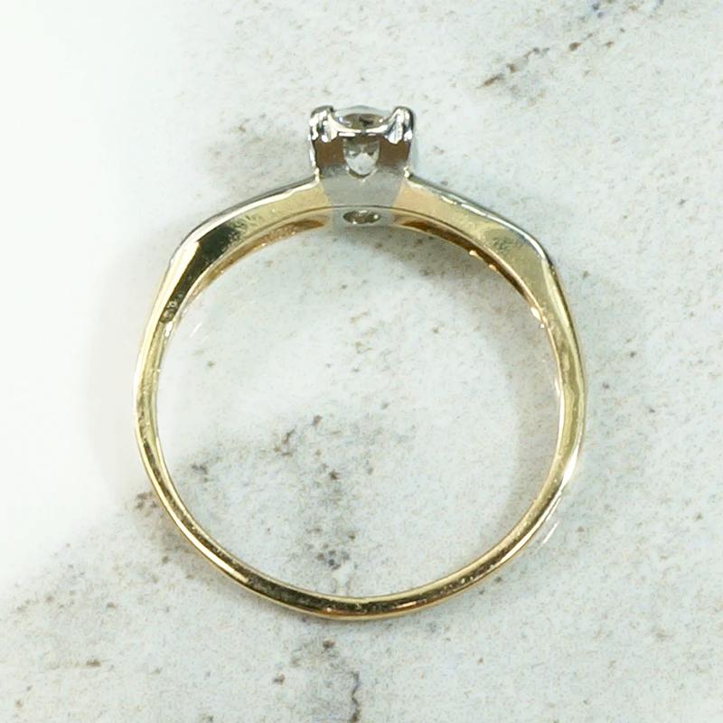 Refined Two Tone Diamond Engagement Ring