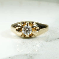 Classic Diamond Set Gold Belcher Band