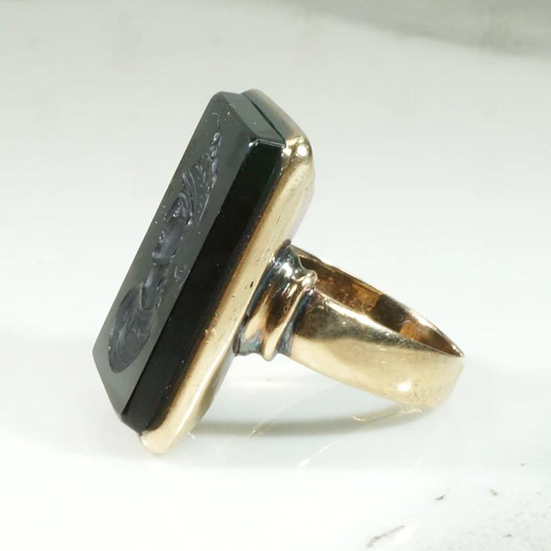 Soldier with Dacian Draco Onyx Intaglio Ring