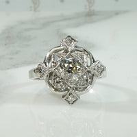 Beautiful Platinum Diamond Deco Ring