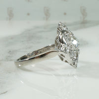 Beautiful Platinum Diamond Deco Ring