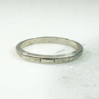 Pretty Little 18k White Gold Art Deco Band