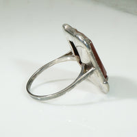 Art Deco Carnelian Marcasite Ring