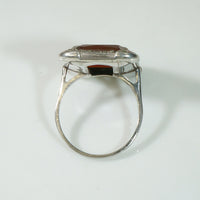 Art Deco Carnelian Marcasite Ring