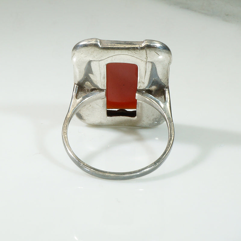 Art Deco Carnelian Marcasite Ring