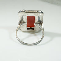 Art Deco Carnelian Marcasite Ring