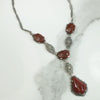 Carnelian Deco Sterling Marcasite Necklace