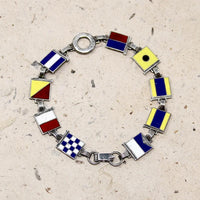 Wartime Romance Enameled Naval Flag Bracelet