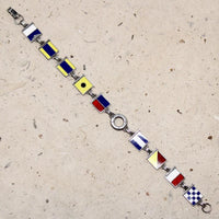 Wartime Romance Enameled Naval Flag Bracelet