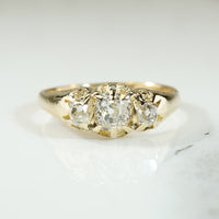 Dazzling Antique Diamond & 18k Trilogy Ring