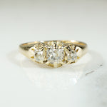 Dazzling Antique Diamond & 18k Trilogy Ring