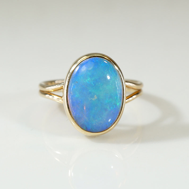 Hypnotic Opal in Gold Edwardian Ring