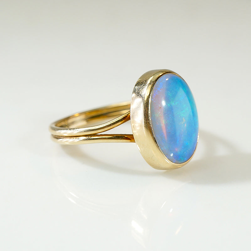 Hypnotic Opal in Gold Edwardian Ring
