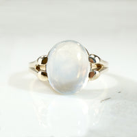 Lucent Moonstone in Gold Art Deco Ring
