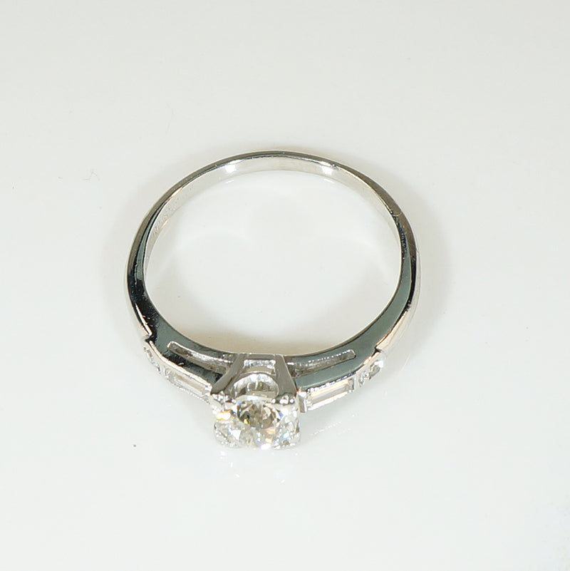Lovely Platinum and Diamond 1940's Engagement Ring