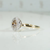 Fancy Brown Diamond Halo Ring in 18k & Platinum