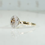 Fancy Brown Diamond Halo Ring in 18k & Platinum