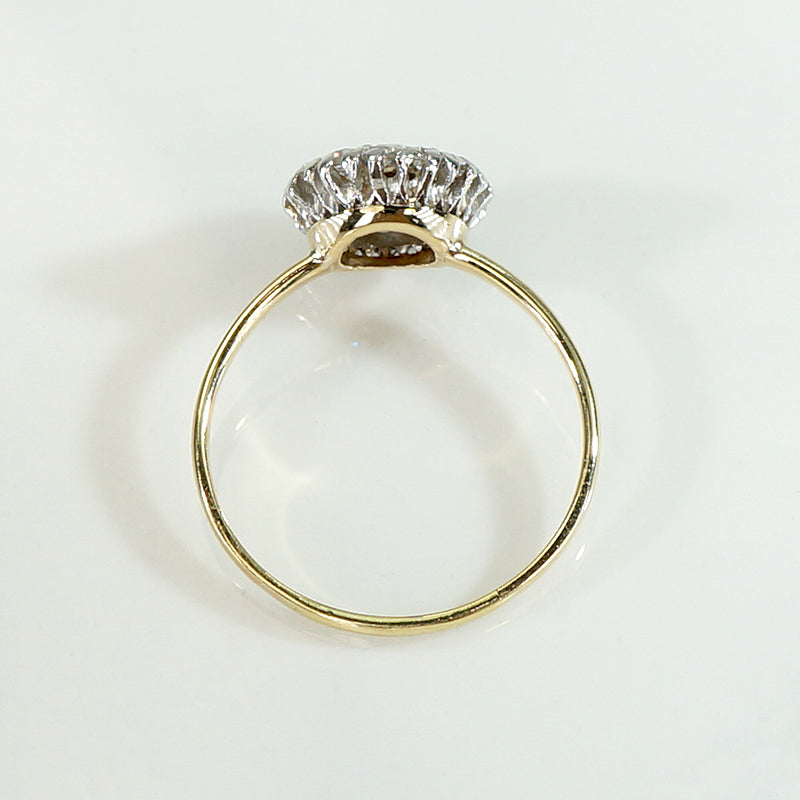 Fancy Brown Diamond Halo Ring in 18k & Platinum