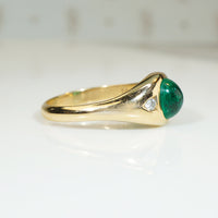 Classic Gold Gypsy Band with Emerald & Diamonds