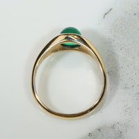 Classic Gold Gypsy Band with Emerald & Diamonds