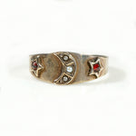 Astronomical Gold Band with Pearls & Garnets