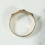 Astronomical Gold Band with Pearls & Garnets