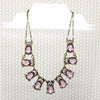 Enameled Brass & Purple Glass Necklace