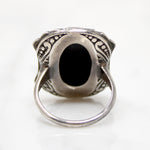 Moody Art Deco Onyx & Marcasite Ring