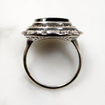 Moody Art Deco Onyx & Marcasite Ring