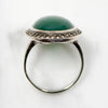 Perfect Green Chrysoprase Marcasite & Sterling Ring