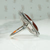 Gorgeous Deco Carnelian Sterling Marcasite Ring