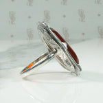 Gorgeous Deco Carnelian Sterling Marcasite Ring