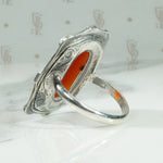 Gorgeous Deco Carnelian Sterling Marcasite Ring