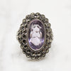 Dreamy Deco Amethyst Ring with Marcasites