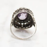 Dreamy Deco Amethyst Ring with Marcasites