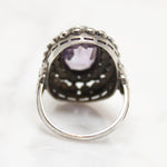 Dreamy Deco Amethyst Ring with Marcasites