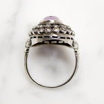 Dreamy Deco Amethyst Ring with Marcasites
