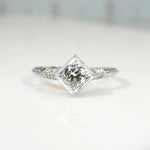 Exquisite Engraved Platinum & Diamond Engagement Ring