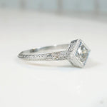 Exquisite Engraved Platinum & Diamond Engagement Ring
