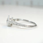 Exquisite Engraved Platinum & Diamond Engagement Ring