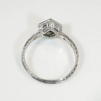 Exquisite Engraved Platinum & Diamond Engagement Ring