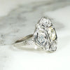 Wind Rose Diamond & Engraved Platinum Ring
