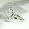Wind Rose Diamond & Engraved Platinum Ring