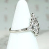 Wind Rose Diamond & Engraved Platinum Ring